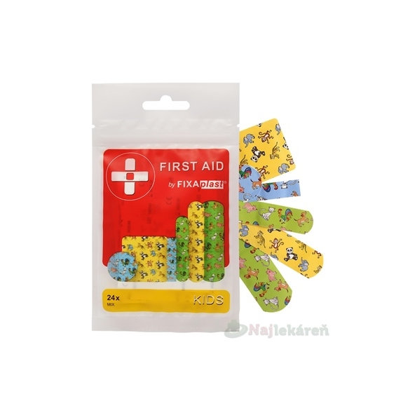 FIXAplast FIRST AID KIDS detská náplasť MIX 24
