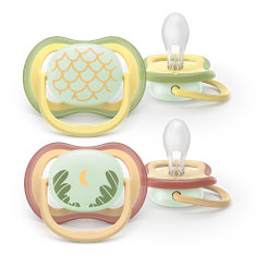 Philips AVENT Cumlík Ultra air s obrázkom nočný 0-6 m neutral 2ks