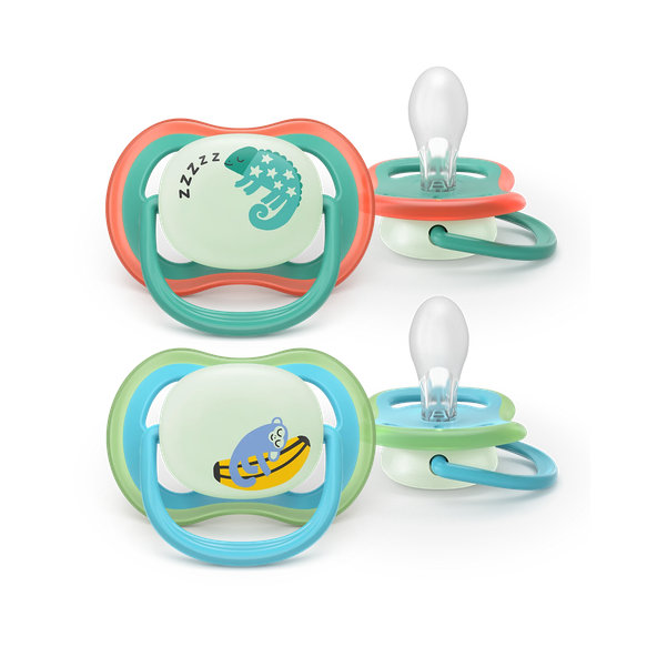 Philips AVENT Cumlík Ultra air s obrázkom nočný 6-18m modrý/zelený 2ks