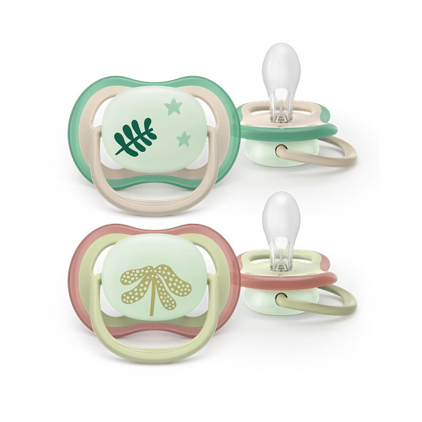 Philips AVENT Cumlík Ultra air s obrázkom nočný 6-18m neutral 2ks