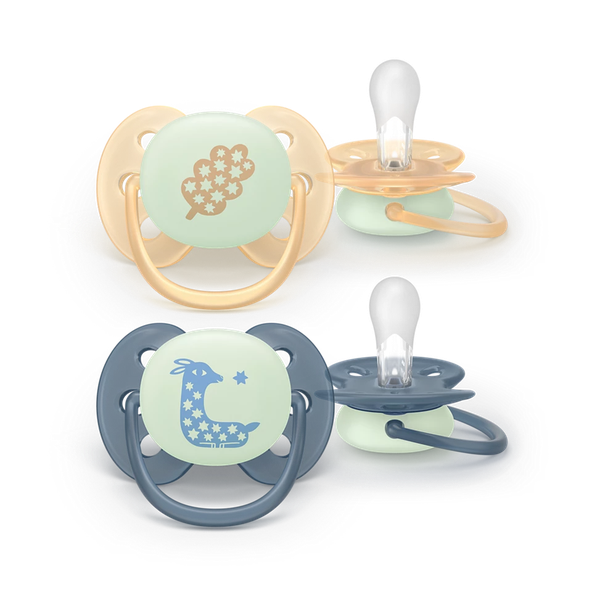 Philips AVENT Cumlík Ultra soft s obrázkom nočný neutral 6-18 m 2 ks