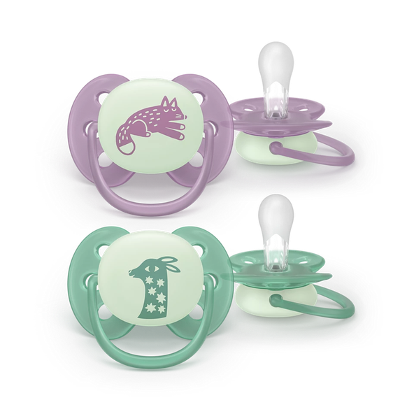 Philips AVENT Cumlík Ultra soft s obrázkom nočný 6-18 m 2 ks