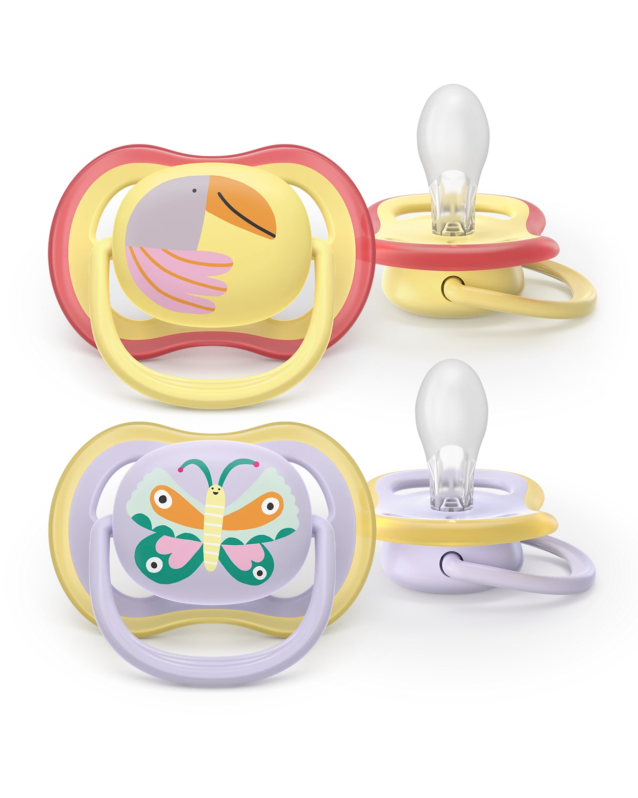 Philips AVENT Cumlík Ultra air s obrázkom 0-6 m fialový/žltý 2ks