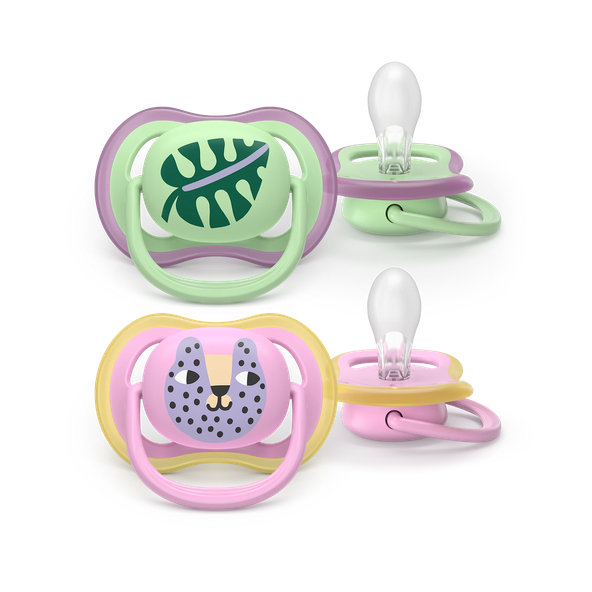 Philips AVENT Cumlík Ultra air s obrázkom 6-18 m ružový/zelený 2ks