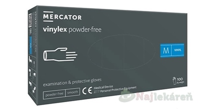 E-shop MERCATOR Vinylové rukavice veľkosť M 100 ks