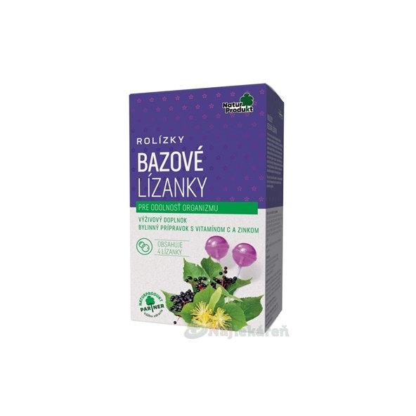 NaturProdukt ROLÍZKY Bazové Lízanky pre odolnosť organizmu 4 ks