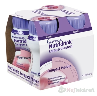 Nutridrink Compact Protein s jahodovou príchuťou 4 x 125 ml kúpite na Najlekaren.eu