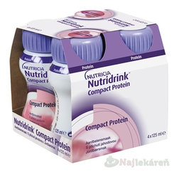 Nutridrink Compact Protein s jahodovou príchuťou 4 x 125 ml