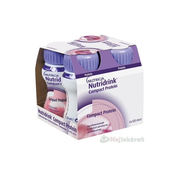 Nutridrink Compact Protein s jahodovou príchuťou 4 x 125 ml