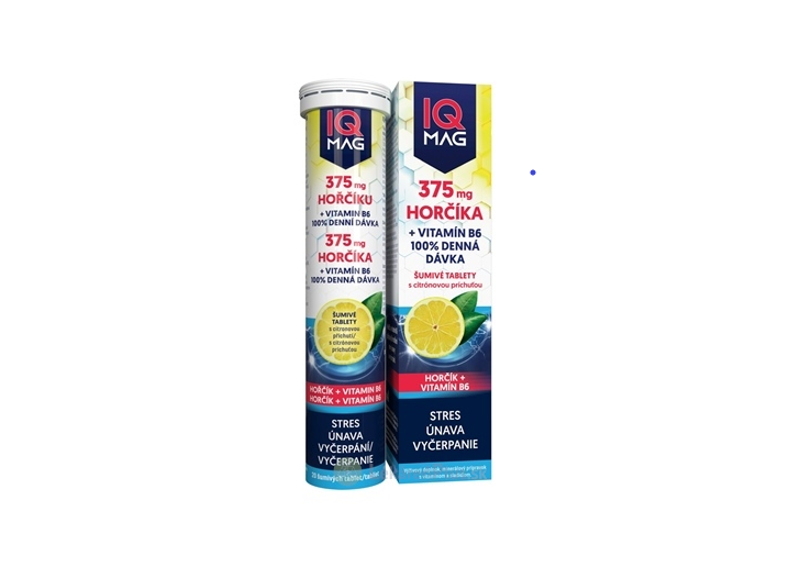 NaturProdukt IQ MAG Horčík 375 mg + Vitamín B6 šumivé tablety 20 ks