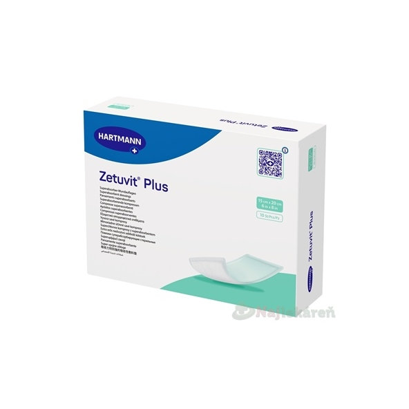 ZETUVIT Plus kompres nasiakavý sterilný 15x20 cm 10 ks