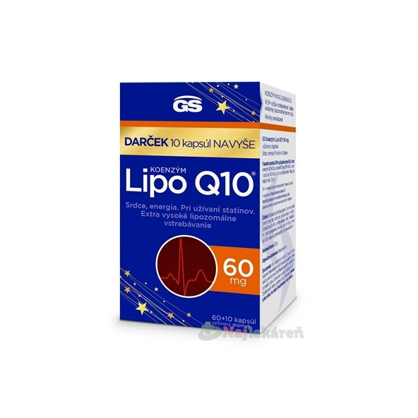 GS Koenzým Lipo Q10, 60 mg, 60+10 kapsúl, darčekové balenie 2024