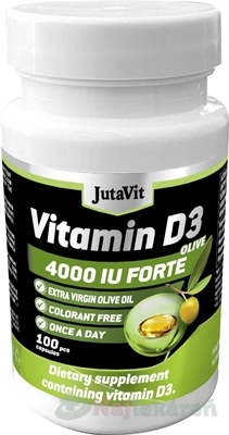 JutaVit Vitamín D3 4000 IU Forte Oliva 100 kapsúl