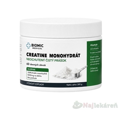 BIOMIC Creatine mohohydrát bez príchuti 300 g