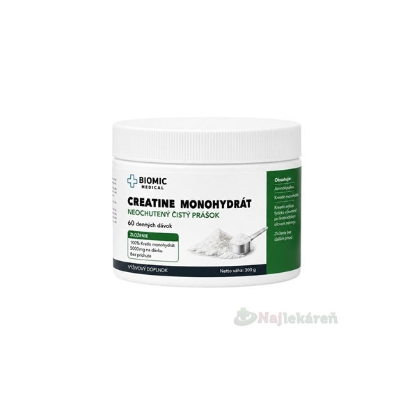 BIOMIC Creatine mohohydrát bez príchuti 300 g