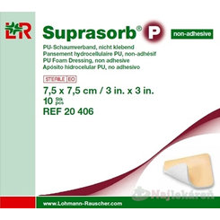 SUPRASORB P PU Krytie na rany nelepiace 7,5x7,5cm 10ks
