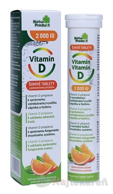 NaturProdukt Vitamín D 2000 IU s pomarančovou príchuťou 20 ks