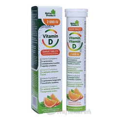 NaturProdukt Vitamín D 2000 IU s pomarančovou príchuťou 20 ks
