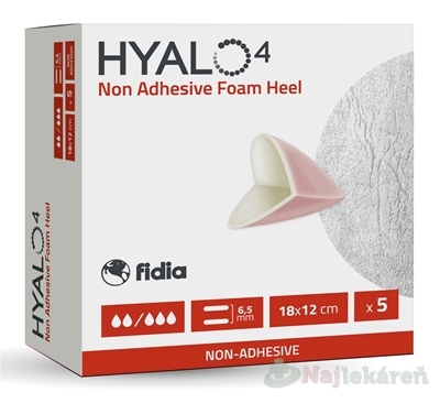 HYALO4 Non Adhesive Foam Heel krytie na rany s pätou 18x12 cm 5ks