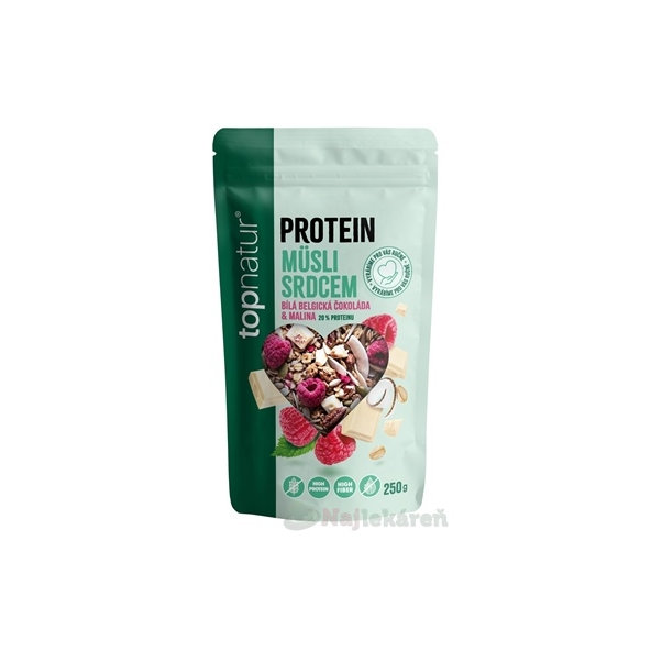 topnatur PROTEIN Müsli srdcom Biela Čokoláda & Malina 250 g
