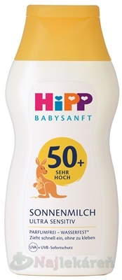 HiPP BABYSANFT Mlieko proti slnku SPF50+ ultra sensitiv 200 ml