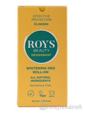 ROYS Beauty Whitening Deo Unisex roll-on prírodný bieliaci 50 ml