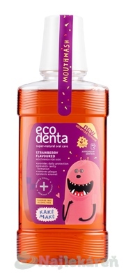 EcoDenta For Kids Strawberry Kaké Maké ústna voda 250 ml