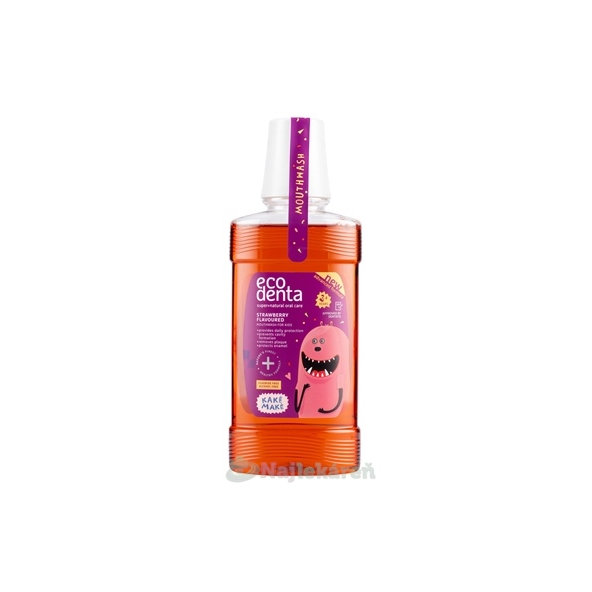 EcoDenta For Kids Strawberry Kaké Maké ústna voda 250 ml