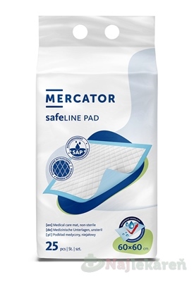 Mercator safeline Pad podložka pod pacienta 60 x 60 cm 25 ks
