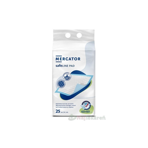 MERCATOR safeLINE PAD Podložka absorpčná 60x60 cm 25 ks