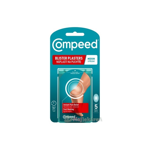 Compeed náplasť na pľuzgiere na nohách stredná hydrokoloidná 5 ks