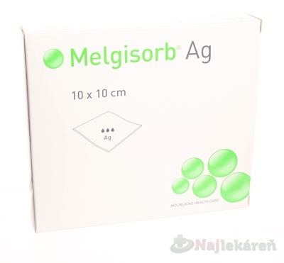 Melgisorb Ag absorpční algin. sterilní 10 x 10 cm 10 ks