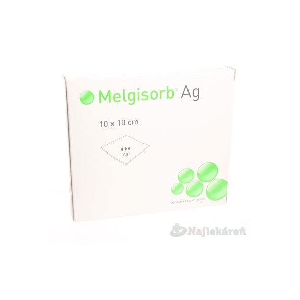Melgisorb Ag 10x10 cm antimikrobiálny alginátový obväz 10 ks