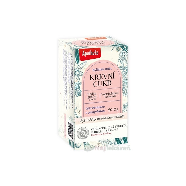 APOTHEKE FARMA KRVNÝ CUKOR bylinná zmes v nálevových vreckách 20x2 g