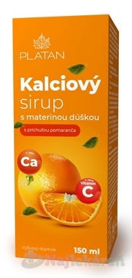 PLATAN kalciový sirup materina dúška pomaranč 150 ml