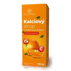 PLATAN kalciový sirup materina dúška pomaranč 150 ml