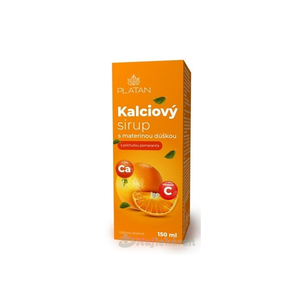 PLATAN kalciový sirup materina dúška pomaranč 150 ml