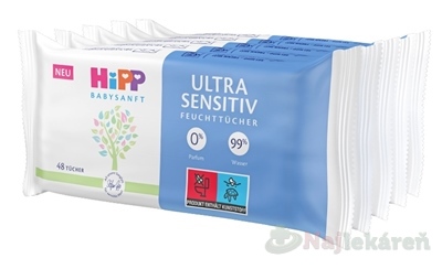 E-shop HiPP BABYSANFT ULTRA SENSITIV Vlhčené obrúsky 5x48 ks