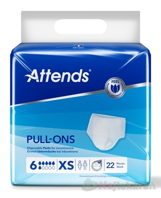 ATTENDS Pull-Ons 6 XS inkontinenčné nohavičky 1499ml 22ks