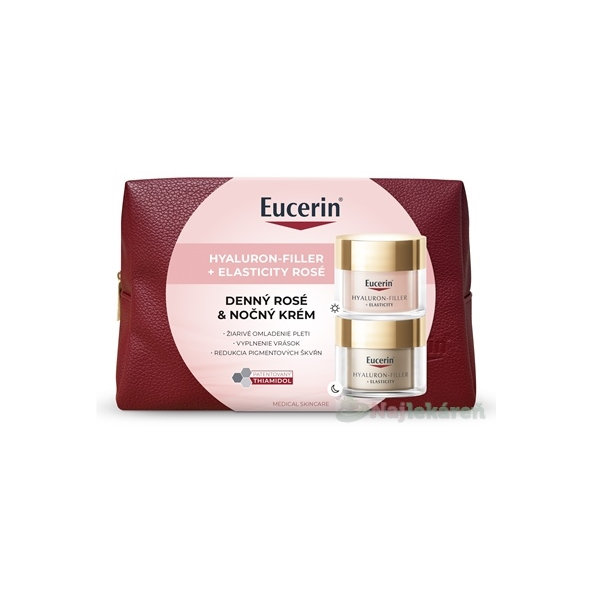 Eucerin Vianočná taštička HYALURON-FILLER + ELASTICITY denný krém ROSÉ + nočný krém