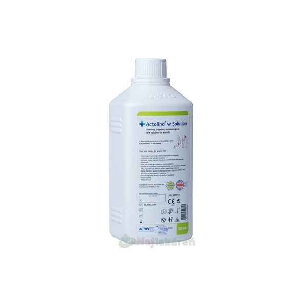 Actolind w Solution roztok na čistenie a starostlivosť o rany 500 ml