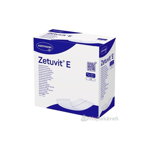 ZETUVIT E nesterilný nasiakavý kompres 10x20 cm 50 ks