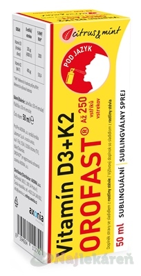 OROFAST Vitamín D3+K2 sprej 50 ml kúpite na Najlekaren.eu