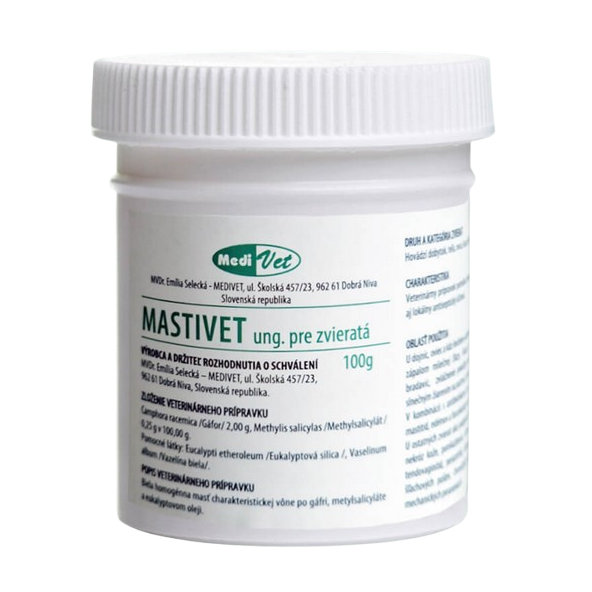 Mastivet masť na vemeno s gáfrom pre dojnice 100g