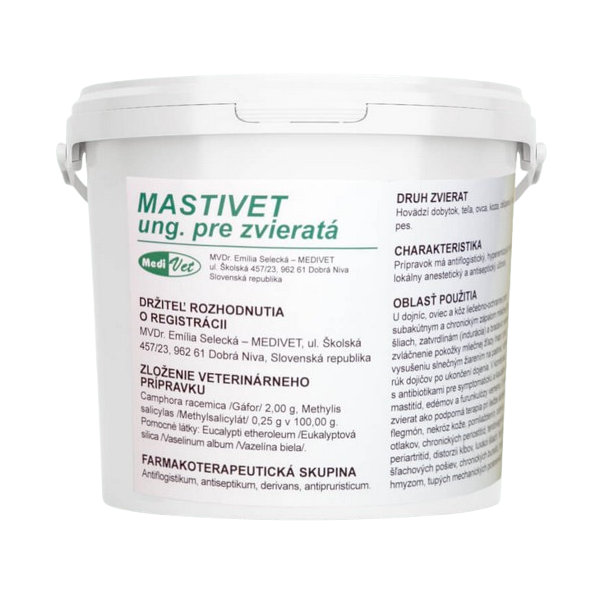 Mastivet masť na vemeno s gáfrom pre dojnice 900g