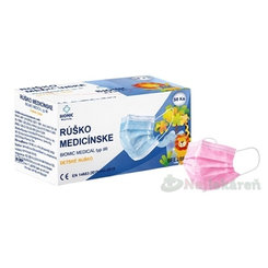 BIOMIC RÚŠKO medicínske detské typ IIR ružové 50 ks