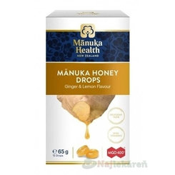 Manuka Health MANUKA HONEY DROPS cmúľacie pastilky zázvor a citrón 15 ks