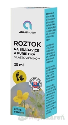 ADAMPharm ROZTOK na bradavice a kurie oká 20ml