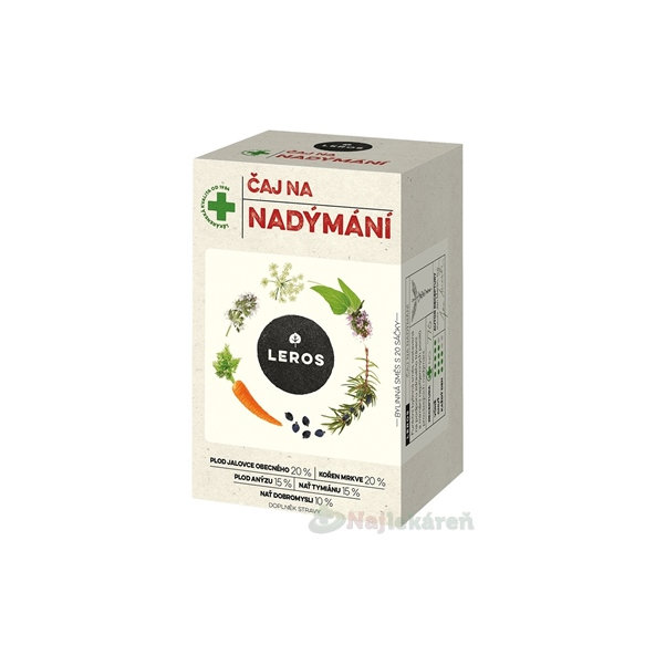 LEROS ČAJ NA NADÚVANIE bylinný čaj, nálevové vrecká 20 x 1,5 g (30 g)