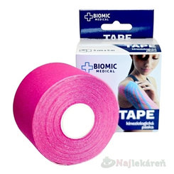 BIOMIC TAPE Kineziologická tejpovacia páska ružová 5 cm x 5 m